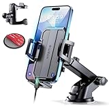 SUUSON Upgraded 3-in-1 Car Phone Holder Mount [Powerful Suction] Phone Mount for Car Dashboard Air Vent Windshield,for All iPhone Android Phone (Black)