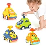 QSONSELL Car Toys for Toddlers 1-3 One Year Old Boy Birthday Gift for Boys Girls Pull Back City Vehicle Toys Party Favors for Kids