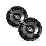 Pioneer TS-F1634R 2-Way Coaxial Car Audio Speakers Full Range 6.5' Round Speakers 200W Max Enhanced Bass Response Easy Installation Black Car Speakers