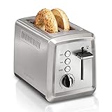 Hamilton Beach 2 Slice Toaster with Extra-Wide Slots, Bagel Setting, Toast Boost, Slide-Out Crumb Tray, Auto-Shutoff & Cancel Button, Defrost Function, Stainless Steel (22794)