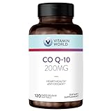 Vitamin World Co Q-10 200 mg. 120 Softgels, Heart Health, Cardio Support, Rapid-release, Gluten-Free