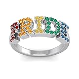 SuperJeweler 1/2 Carat Multi Gemstone Rainbow PRIDE Ring LGBTQ PRIDE Ring For Women and For Men, Show your PRIDE With This Gemstone Rainbow Ring, Love PRIDE Ring For Women and Men, Ring Size 11