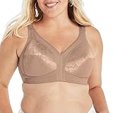PLAYTEX Womens 18 Hour Comfort-strap Wireless Bra, Full-coverage With 4-way Trusupport, Single & 2-pack Bras, Toffee, 46DDD US