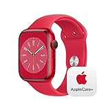 Apple Watch Series 8 [GPS 45mm] Smart Watch w/ (Product) RED Aluminum Case with (Product) RED Sport Band - M/L with AppleCare+ (2 Years)