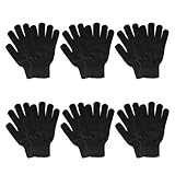 SILEDGN 6 Pairs Winter Gloves for Women Men's Warm Knit Gloves for Clod Weather Thermal Stretchy Thin Magic Glove for Driving Running Hiking, Black