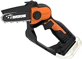 Worx 20V 5' Mini Chainsaw Cordless 3.9 lbs., Electric Chainsaw 22 ft/s Chain Speed, Power Share Battery Chainsaw, Pruning Saw with Upper Safety Guard & Hand Guard WG324.9 – Tool Only