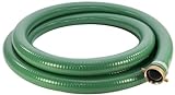 Abbott Rubber - 1240-2000-25 PVC Suction Hose Assembly, Green, 2' Male X Female NPSM, 65 psi Max Pressure, 25' Length, 2' ID