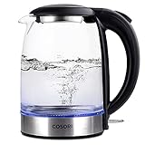 COSORI Electric Kettle, No Plastic Contact with Water, 1.7L/1500W, Stainless Steel Inner Lid & Filter, Tea Kettle For Coffee & Tea, Hot Water Kettle Teapot Boiler & Heater, Automatic Shut Off, Black