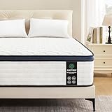 Queen Mattress,12 Inch Hybrid Mattress in a Box with Gel Memory Foam, Individually Wrapped Pocket Coils Spring, Pressure Relief & Edge Support, CertiPUR-US Certified,Medium Firm