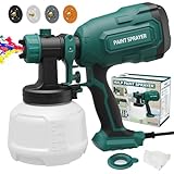 Paint Sprayer, 700W HVLP Spray Gun with 4 Nozzles & 3 Patterns, Paint Gun with Adjustable Spray Width, Paint Sprayers for Home Furniture, Cabinets, DIY Works, Garden Chairs etc.