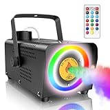 Fansteck Smoke Machine, Fog Machine with 45 LED Lights, 500W and 2000CFM Fog with Wireless Remote Control Portable for Outdoor, Parties, Stage Effect, Indoor, Disco, Halloween,Wedding, RGB lighting