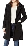 French Connection Womens Teddy Faux Shearling Faux Fur Coat Black XS