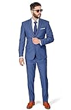 Slim Fit Men Suit Micro Textured Weave 2 Button Notch Collar AZAR 11812 (40 Regular 34 Waist 32 Length, Slate Gray)