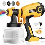 Paint Sprayer 700W HVLP High Power Electric Spray Paint Gun with Adjustable Spray Width Knob, 40 Fl Oz Container, 4 Nozzles & 3 Patterns, Easy to Clean, for Furniture, House, Fence, Walls, Etc.
