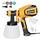 VONFORN Paint Sprayer, 700W HVLP Spray Gun with Cleaning & Blowing Joints, 4 Nozzles and 3 Patterns, Easy to Clean, for Furniture, Cabinets, Fence, Walls, Door, Garden Chairs etc. VF803