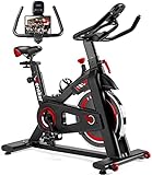 Exercise Bike, WENOKER Stationary Bike for Home, Indoor Bike with Silent Belt Drive, Heavy Flywheel, Comfortable Seat Cushion and Upgraded LCD Monitor (Newest Version)