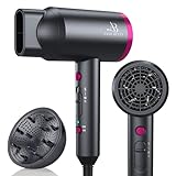 ANNE BETTY Hair Dryer with Diffuser, Portable Blow Dryer for Curly Hair for Women/Men, 1800 Watt Ionic HairDryer, Blow Dryer with Nozzle for Fast Drying as Salon, Lightweight