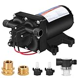 YOUNGTREE RV Fresh Water Pressure Pump 12V 5.5GPM 70PSI, On Demand Self Priming Water Pump 12Volt include 3/4' Garden Hose Adapters for Yacht Agricultural Irrigation Spraying Kitchen