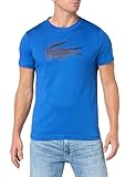 Lacoste Men's Short Sleever Regular-fit Ultra Dry Croc Graphic Tee Shirt, Ladigue/Navy Blue, Large