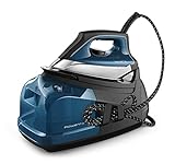 Rowenta, Iron, Perfect Steam Pro Stainless Steel Soleplate Professional Steam Station for Clothes, 1.1L Removable Tank, Fast Heat Up, 1800 Watts, Steam Iron, Blue Clothes Iron, DG8624