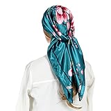 RIIQIICHY Head Scarf for Women Like Silk Satin Scarf for Hair Wrapping at Night Bandana Square Scarf for Sleeping 35 Inch
