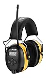 ZOHAN EM042 AM/FM Radio Headphone with Digital Display,Ear Protection Noise Reduction Safety Ear Muffs,Ultra Comfortable Hearing Protector for Lawn Mowing and Landscaping - Yellow