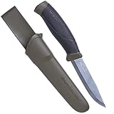 Morakniv Companion Fixed Blade Outdoor Knife with Stainless Steel Blade, 4.1-Inch, Military Green