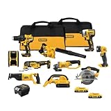DEWALT 20V MAX Power Tool Combo Kit, Cordless Power Tool Set, 10-Tool with 2 Batteries and Charger Included (DCK1021D2)