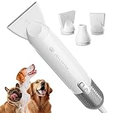 Jellyfish Dog Hair Dryer for Pet Grooming Handhold Portable Dog Blow Dryer 1.21lb Lightweight Low Noise High Velocity Powerful Force Blower Dryer for Home Travel 4 Temperature 3 Nozzle 2 Speed