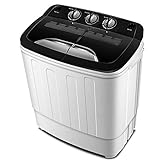Portable Washing Machine TG23 - Twin Tub Washer Machine with 7.9lbs Wash and 4.4lbs Spin Cycle Compartments by Think Gizmos