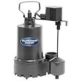 Superior Pump 92341 1/3 HP Cast Iron Submersible Sump Pump with Vertical Float Switch
