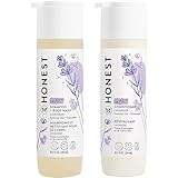 The Honest Company Silicone-Free Conditioner & 2-in-1 Cleansing Shampoo + Body Wash Duo | Gentle for Baby | Naturally Derived | Lavender Calm, 20 fl oz