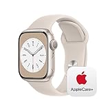 Apple Watch Series 8 [GPS 41mm] Smart Watch w/ Starlight Aluminum Case with Starlight Sport Band - S/M with AppleCare+ (2 Years)