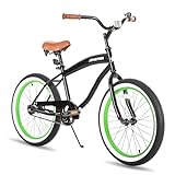 JOYSTAR 20 Inch Kids Cruiser Bike for Girls and Boys Ages 7-10 Years Old Single Speed Beach Cruiser Bike with Coaster Brake Black