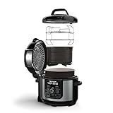 Ninja FD401 LP3 Foodi 12-in-1 Deluxe XL 8 qt. Pressure Cooker & Air Fryer that Steams, Slow Cooks, Sears, Sautés, Dehydrates & More, with 5 qt. Crisper Basket, Reversible Rack & Recipe Book, Silver