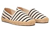 Soludos Original Espadrille - Shoes for Women - Round toe Design - Jute Outsole - Linen Heel Pad - Jute Insole Ivory/Black 5 B - Medium