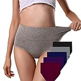 ANNYISON Women's High Waisted Cotton Underwear Soft Breathable Panties Stretch Briefs (5 Pack in 5 Drak Colors, S)