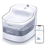 Petgugu PF1 2L Cat Water Fountain Smart App Control, 8 Layers Filtration Automatic Water Dispenser for Cats Dogs pet Water Fountain Wireless Pump, Pet Health Manager 2.4G WiFi