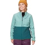 MARMOT Women's Rocklin Full-Zip Jacket, Warm Lightweight Fleece, Blue Agave/Dark Jungle, X-Large