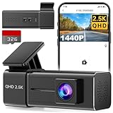 Dash Cam 2.5K 1440P Front Dash Camera for Cars, E-YEEGER Mini WiFi Hidden Dashcams with App, Night Vision Car Camera, 24H Parking Mode, G-Sensor, Loop Recording, Support 256GB Max