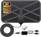 JTooloife TV Antenna Digital Smart Indoor 400+ Miles Long Range Outdoor Antenna Amplifier Support All 4K 1080p Full HD Smart HDTVs/Old Television -16.4ft Coax Cable/AC Adapter