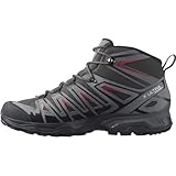 Salomon Men's X ULTRA PIONEER MID CLIMASALOMON™ WATERPROOF Hiking Boots for Men, Peat / Quiet Shade / Biking Red,9