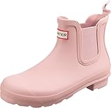 Hunter Original Chelsea boots for Women - Cushioned footbed, Waterproof Rubber Construction, and Classic Round Toe Faded Rose 9 M