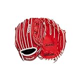 Wilson 2024 A450™ 11” Youth Infield Baseball Glove - Right Hand Throw, Red/White