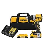 DEWALT 20V MAX XR Cordless Drill/Driver Kit, Brushless, Compact, with 2 Batteries and Charger (DCD800D2)