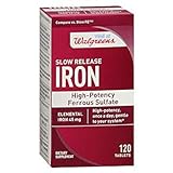 Walgreens Iron Slow Release High Potency Ferrous Sulfate 45mg, Tablets, 120 ea