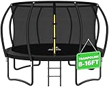 JELENS Trampoline 8FT 10FT 12FT 14FT 16FT, Recreational Trampolines with Enclosure Net and Ladder, Outdoor Anti-Rust Trampolines for Kids and Adults, ASTM Approved (14FT)
