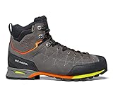 SCARPA Men's Zodiac Plus GTX Waterproof Gore-Tex Boots for Backpacking and Hiking - Shark/Orange - 9-9.5