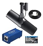 Shure SM7B Vocal Microphone with Cloud Microphones Cloudlifter CL-1 Mic Activator and Extra 10' XLR Cable Bundle