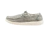 Hey Dude Women's Wendy L Linen Iron Size 7 | Women’s Shoes | Women’s Lace Up Loafers | Comfortable & Light-Weight